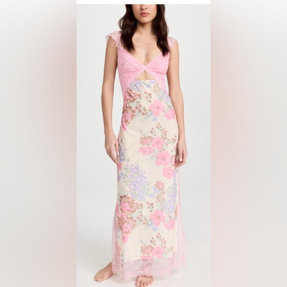Free People Pink Floral Lace Slip Dress - Picture 4 of 14